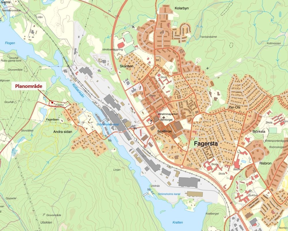 Bild som visar planområdets läge